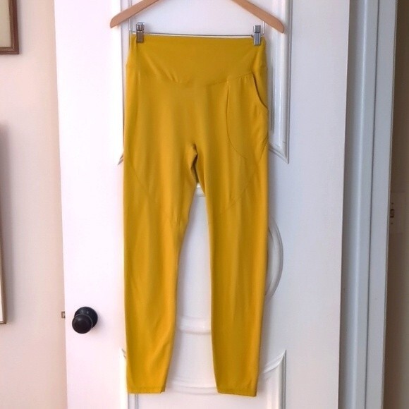 Ilus Label Leggings Xl Confidence Athleisure Pants Honey Mustard Gold - Picture 5 of 11